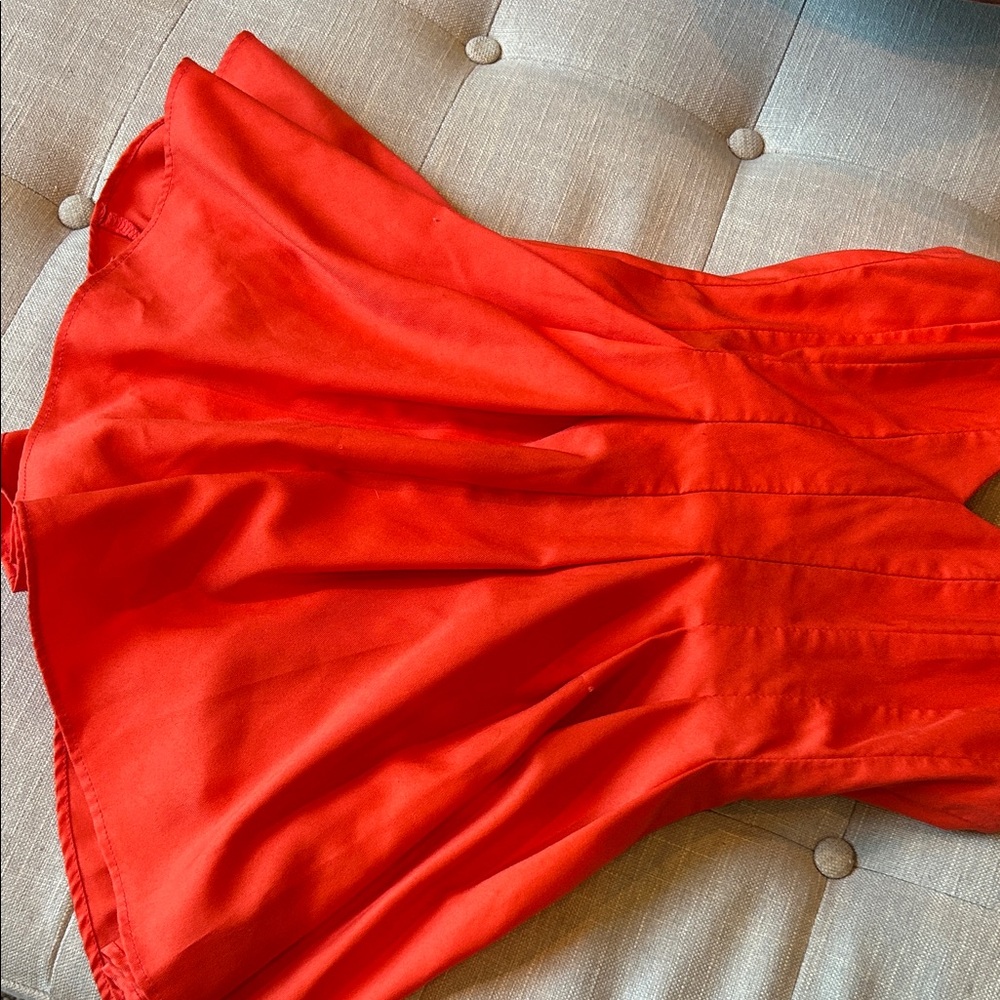 Rumor Boutique Orange Pleated Romper Size Small - Picture 7 of 14